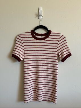 Enza Costa Striped Ringer Tee — Size M